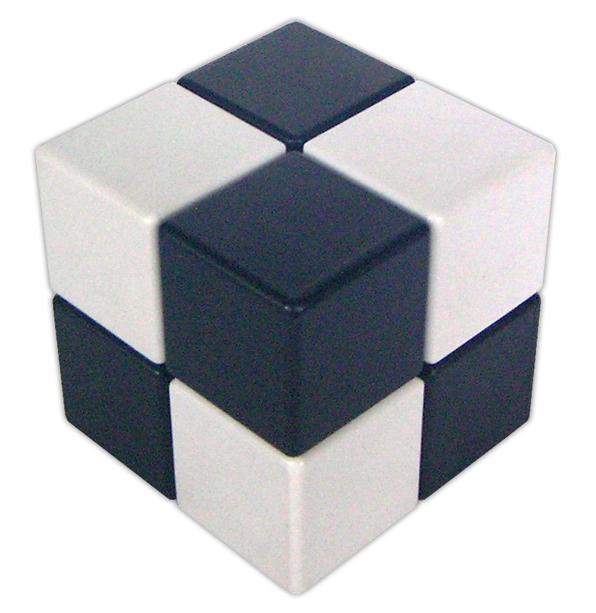 Casse-têtes - Grand cube simple noir et blanc--Riviera Games