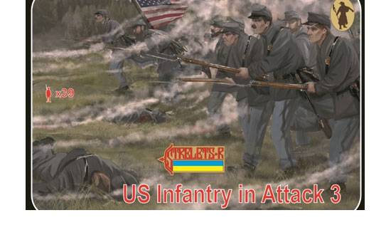 Figurines - Infanterie de l'Union en attaque Gettisbur-1/72-STRELETS-R