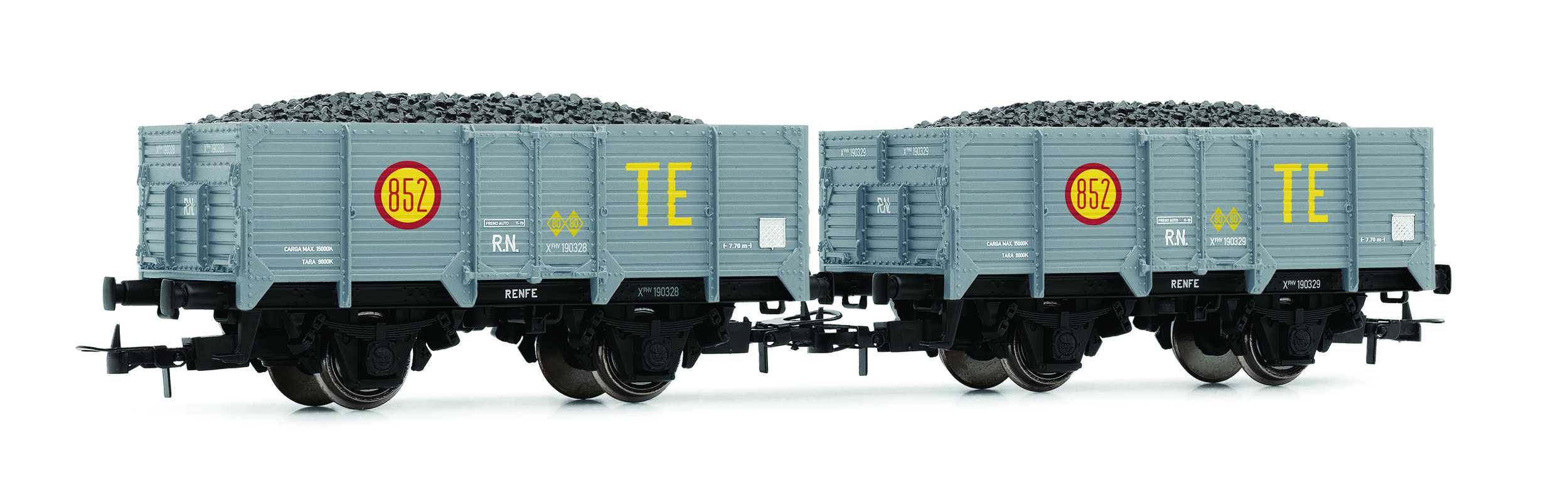Trains miniatures : matériel remorqué - RN, Unified, wagons à charbo