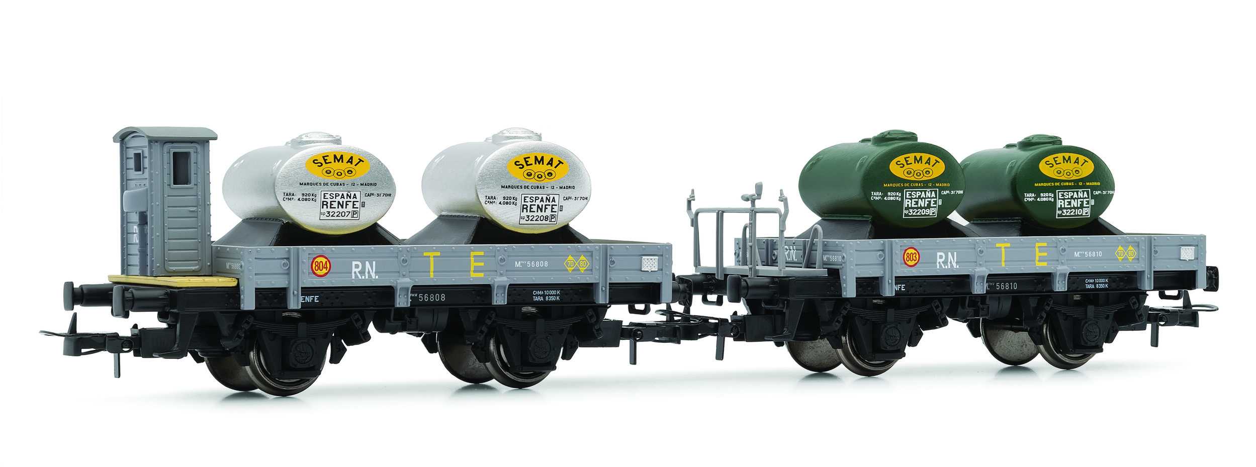 Trains miniatures : matériel remorqué - RN, Unified, wagons plats à 
