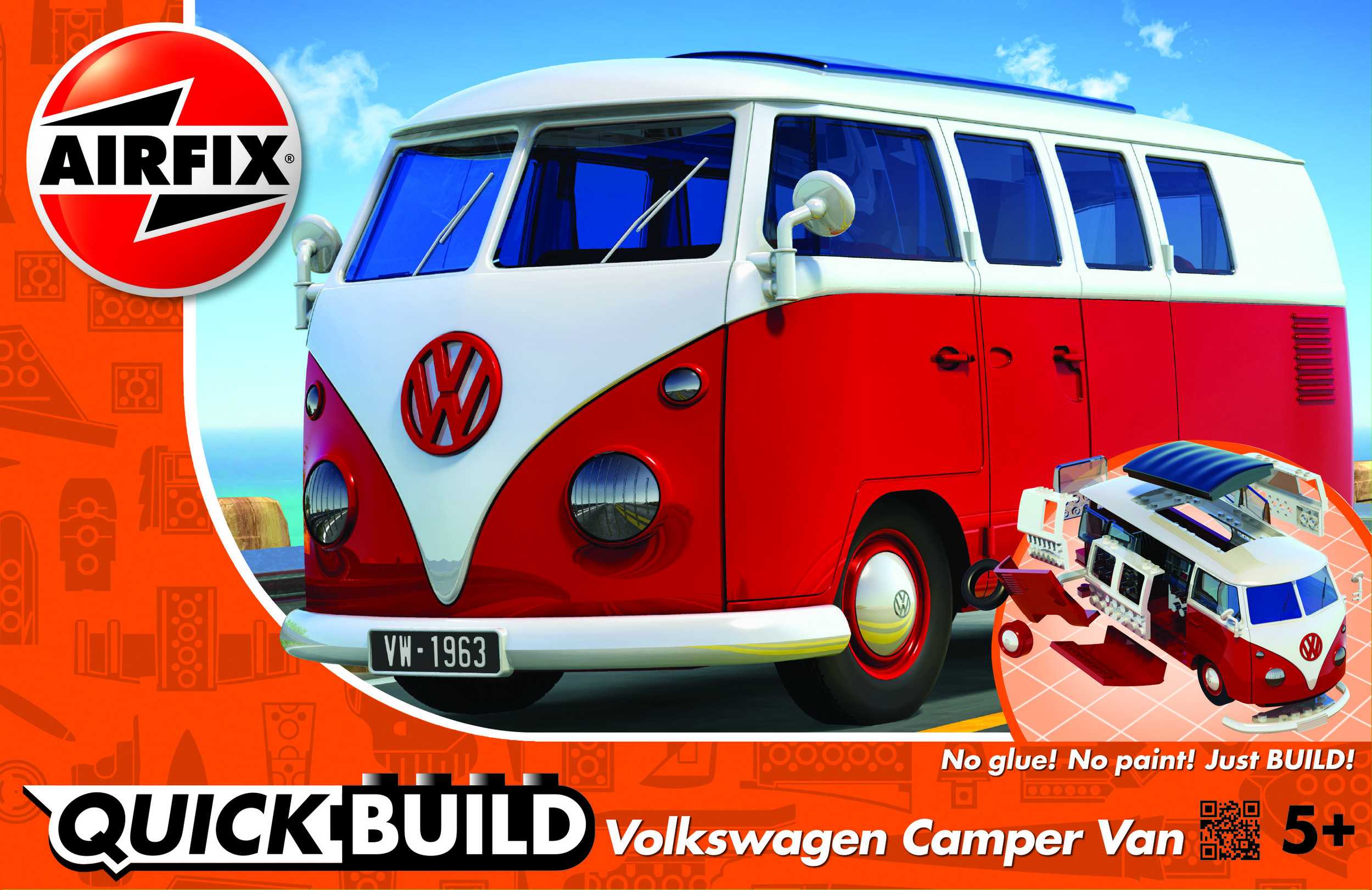 Maquette de voiture - QUICKBUILD VW Camper Van - Rouge--Airfix