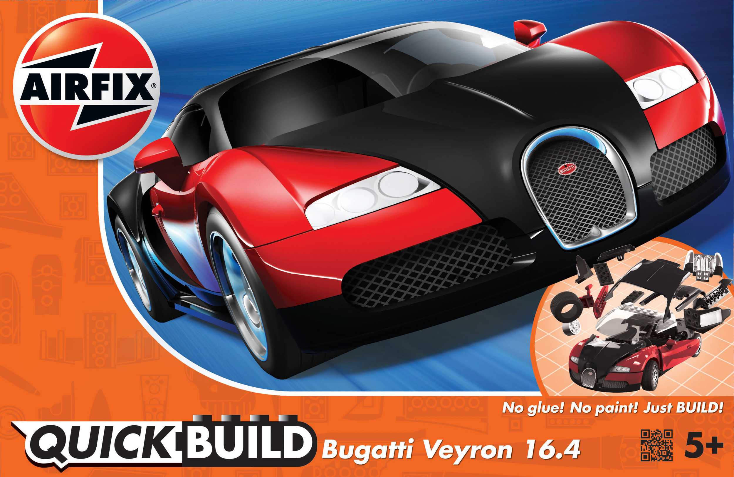 Maquette de voiture - QUICKBUILD Bugatti Veyron - Noir & Rouge--Airfix