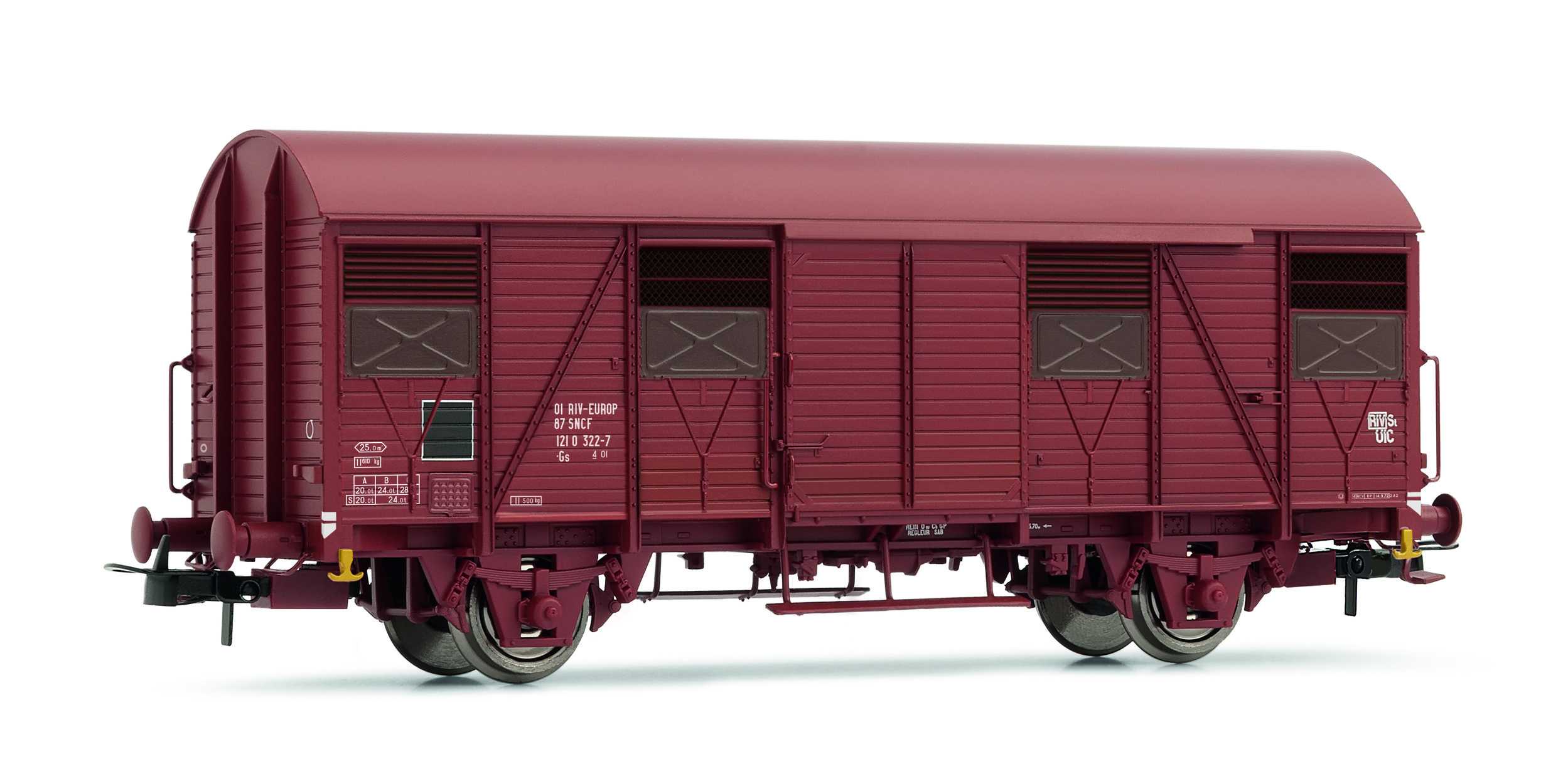 Trains miniatures : coffrets - Coffret de 2 wagons couverts à frises G