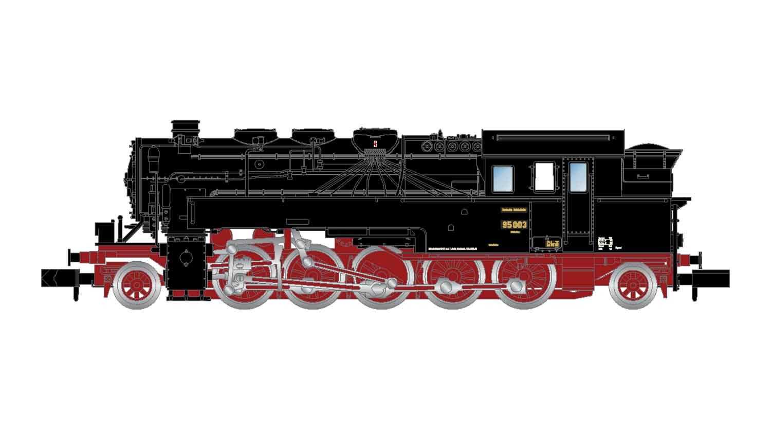 Trains miniatures : locomotives et autorail - DRG, BR 95, époque II-N-