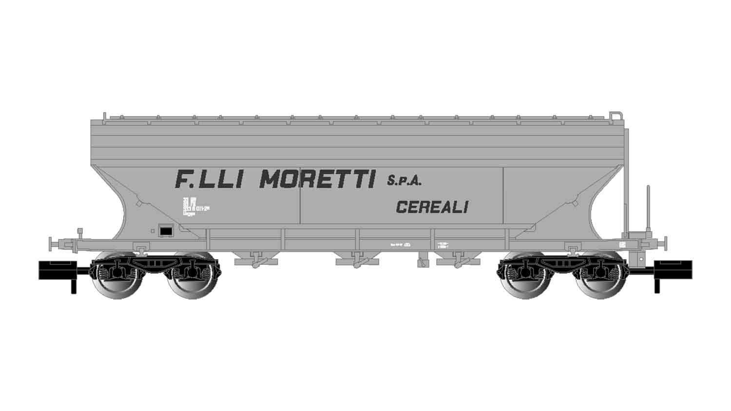Trains miniatures : locomotives et autorail - FS, silo à quatre essieu