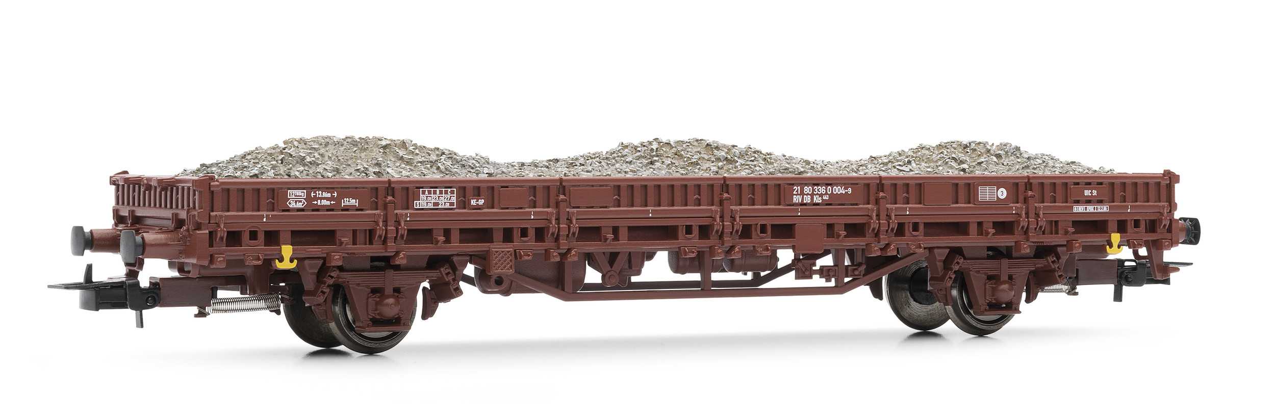 Trains miniatures : matériel remorqué - Wagon plat, DB, période IV, ch