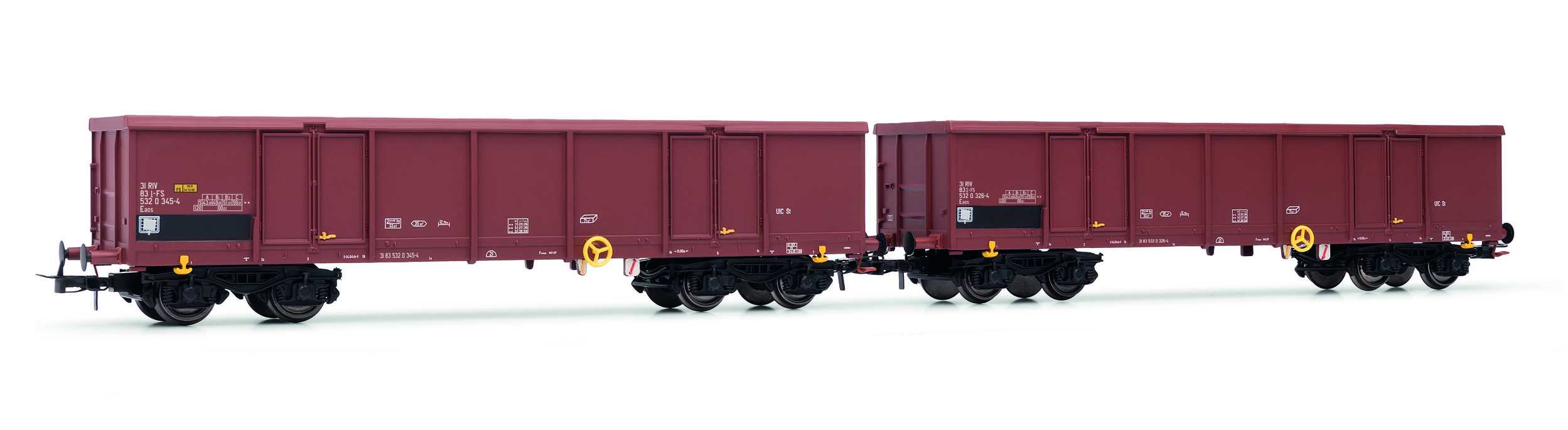 Trains miniatures : matériel remorqué - Set de 2 wagons ouverts Eaos d