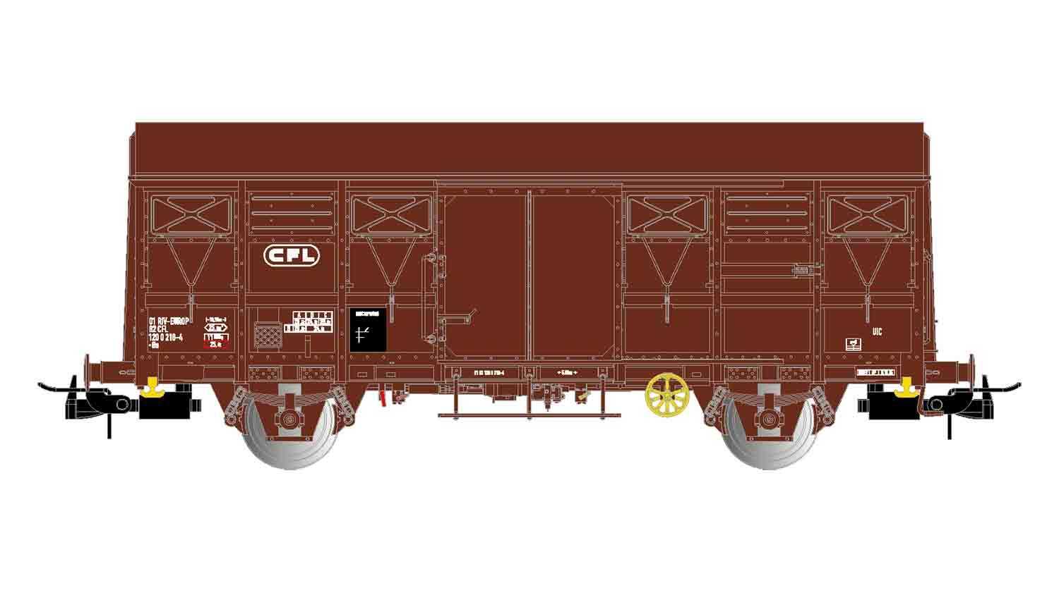 Trains miniatures : matériel remorqué - CFL, wagon Gs à 2 essieux, mar