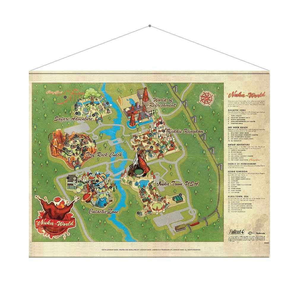 Posters et wallscrolls - Fallout wallscroll Nuka World Map 100 x 77 cm