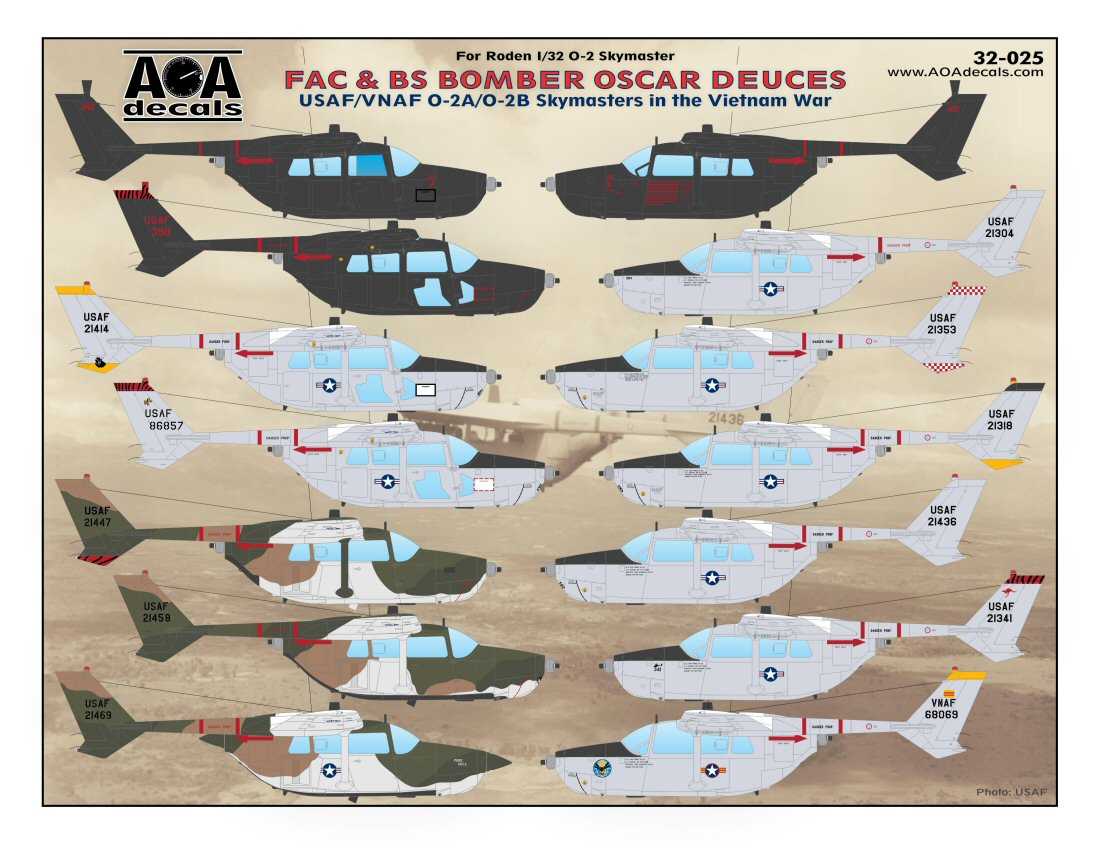 Accessoires - Décal BOMBÈRE DE FAC & BS OSCAR DEUCESUSAF / VNAF Cessna