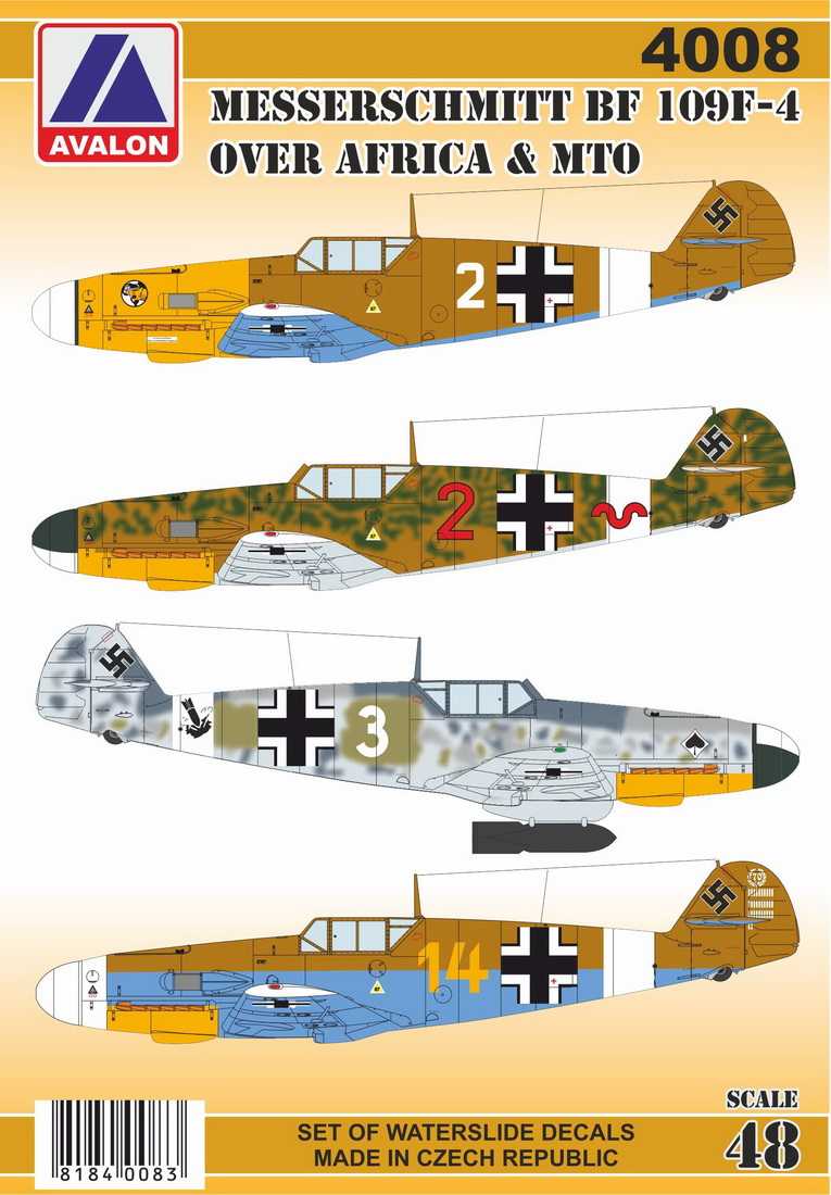 Accessoires - Décal Messerschmitt Bf-109F-4 sur le MTO et l'Afrique (8