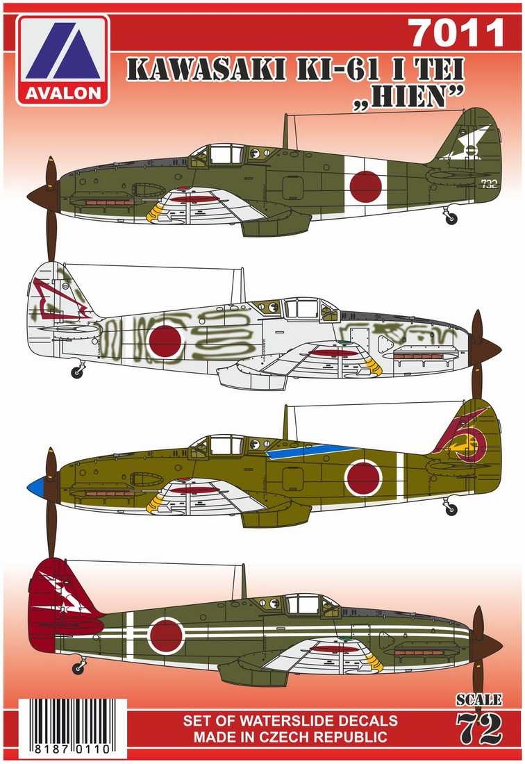 Accessoires - Décal Kawasaki Ki-61-Id Hien-1/72-Avalon