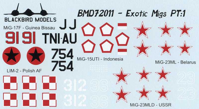 Accessoires - Décal Exotique MiG's Pt: 1MiG-23ML 23 Biélorussie AF Sch