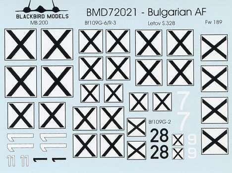 Accessoires - Décal Seconde Guerre mondiale armée de l'air bulgareAero