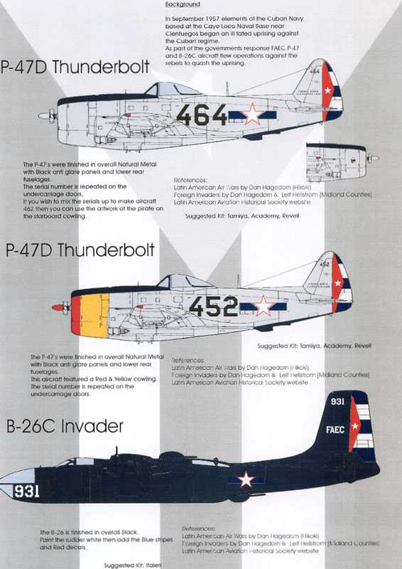 Accessoires - Décal 957 Révolte navale cubaineRepublic P-47D Thunderbo