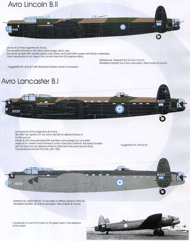 Accessoires - Décal Argentine AvrosAvro Lincoln B.II B-005 unité incon