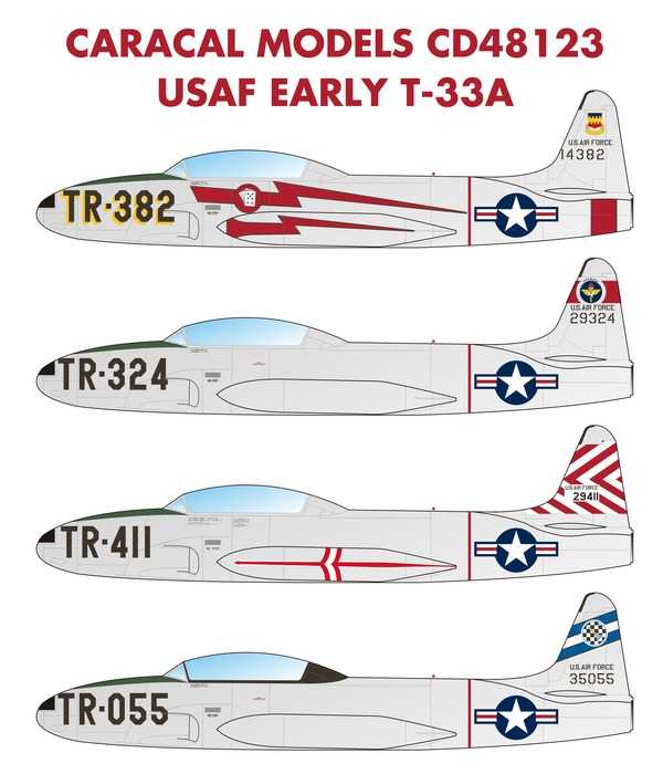 Accessoires - Décal USAF Early Lockheed T-33A Étoile filante. Nous avo