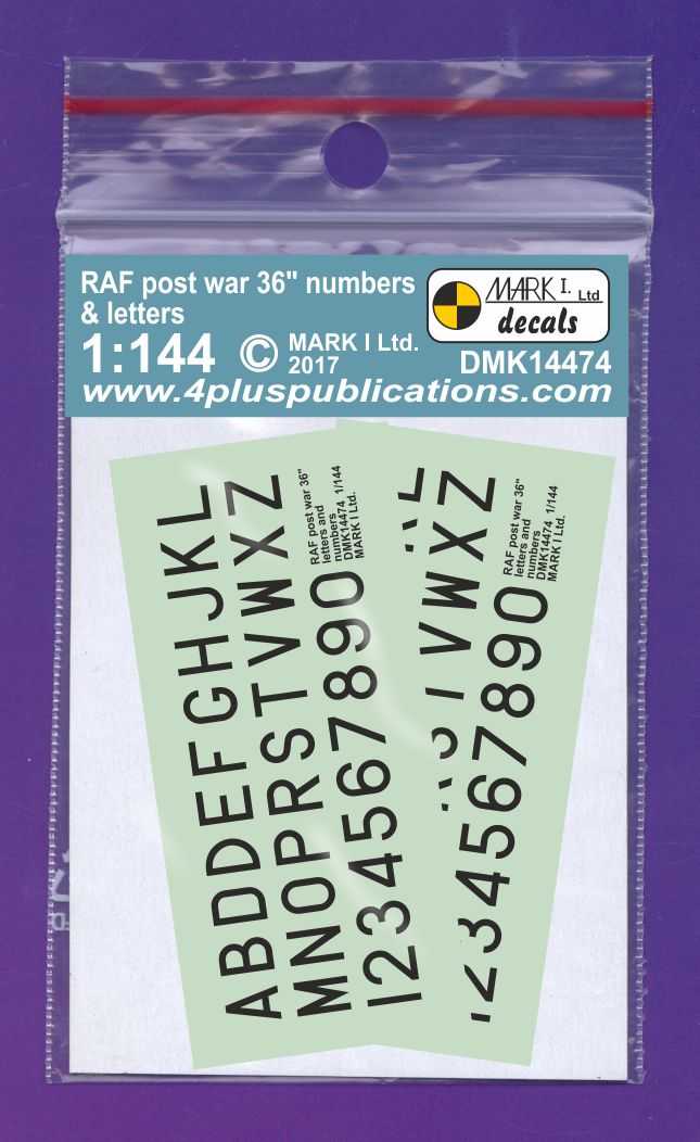 Accessoires - Décal RAF Post-war 36 Black nos. & letters, 2 sets-1/144