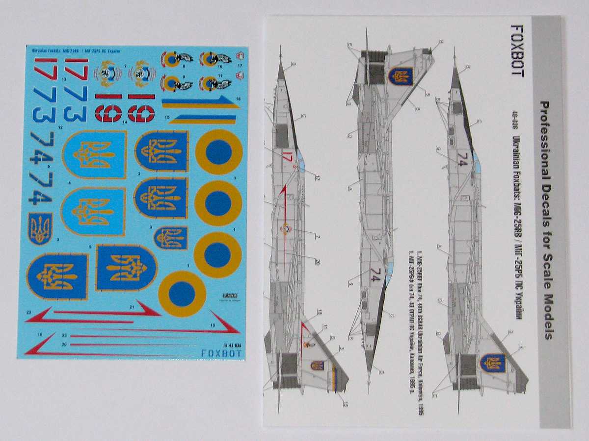 Accessoires - Décal Ukrainian Foxbats: Mikoyan MiG-25RB (4 options for