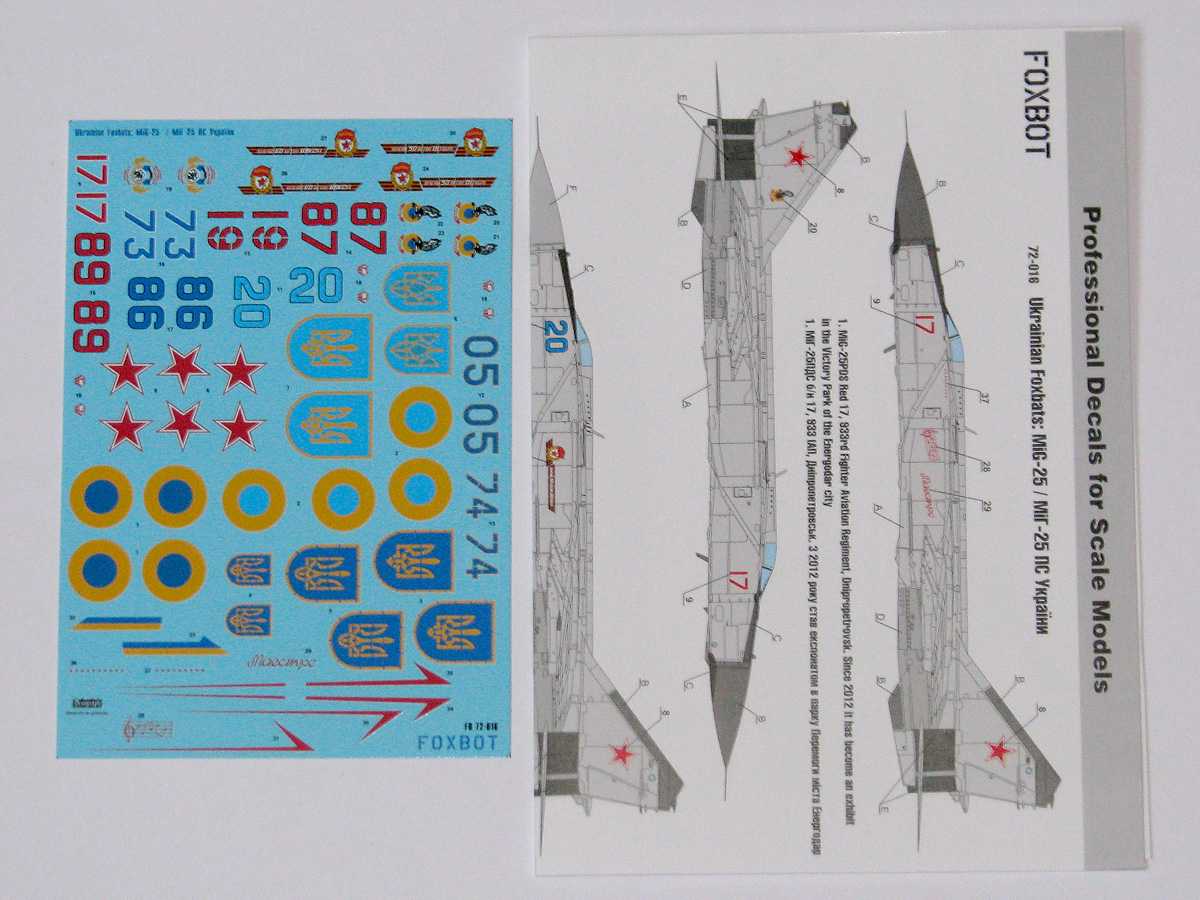 Accessoires - Décal Ukrainian Foxbats: Mikoyan MiG-25 (10 options) MiG