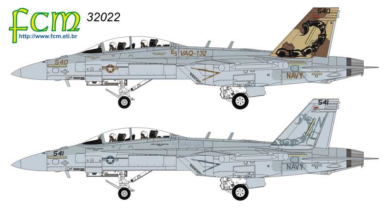 Accessoires - Décal Grumman EA-18G Growler - VAQ 132 Scorpions- 1/32-F