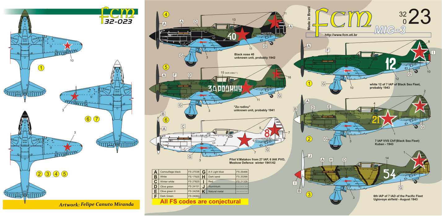 Accessoires - Décal Mikoyan MiG-3- 1/32-FCM