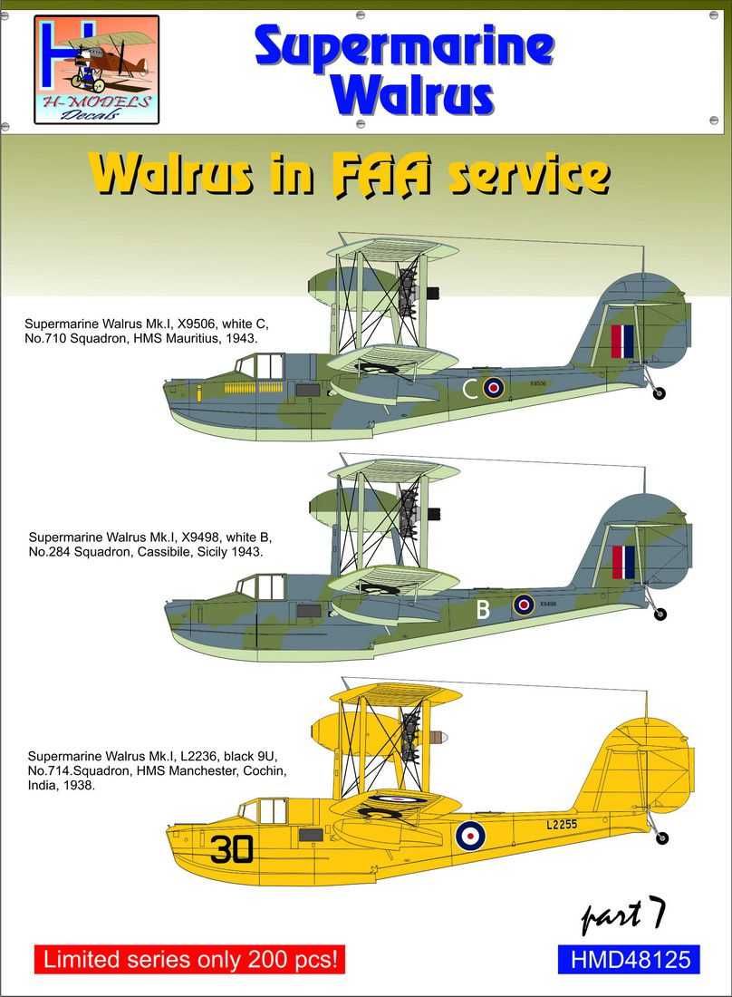 Accessoires - Décal Supermarine Walrus Mk.I/Mk.II in FAA Service, Pt.7