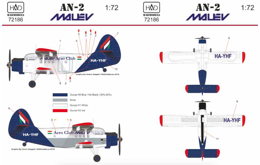 Accessoires - Décal Antonov An-2 Malev-1/72-HAD Models