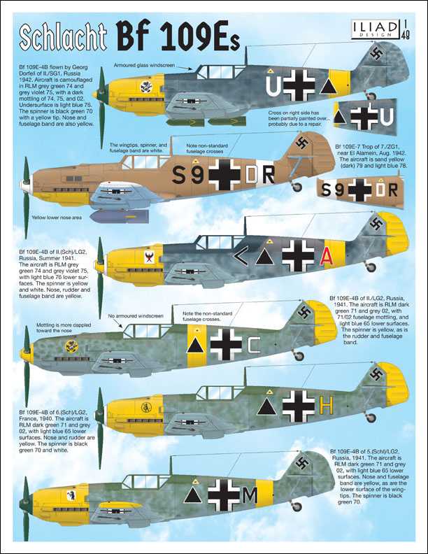 Accessoires - Décal Schlacht Messerschmitt Bf-109E-4 / Bf-109E-7- 1/48