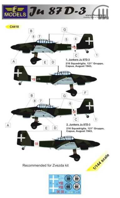 Accessoires - Décal Junkers Ju-87D-3 'Stuka' (Italie) (conçu pour être