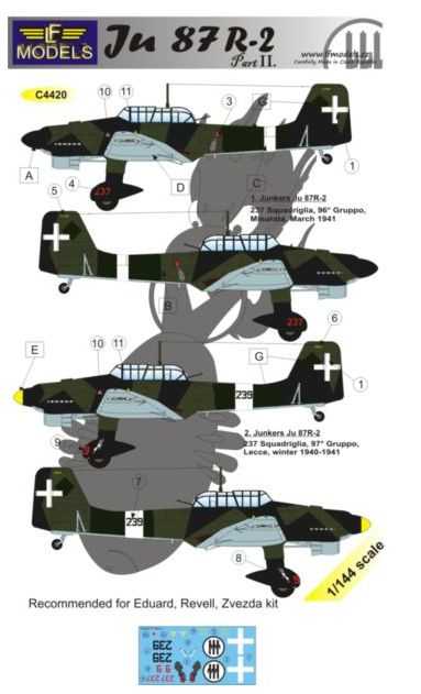 Accessoires - Décal Junkers Ju-87R-2 'Stuka' partie 2 (conçu pour être