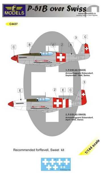 Accessoires - Décal Mustang nord-américain P-51B sur Swiss (conçu pour