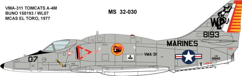 Accessoires - Décal Douglas A-4F Skyhawk VMA-311 «TOMCATS» 1977 MCAS E