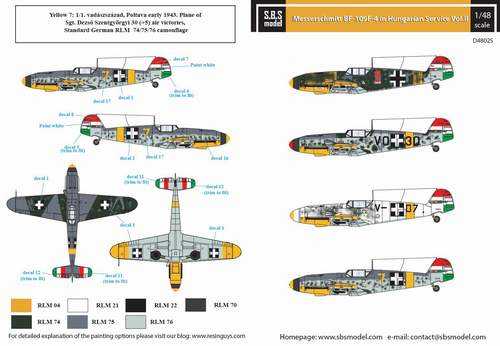 Accessoires - Décal Messerschmitt Bf-109F-4 in Hungarian Service VOL.I