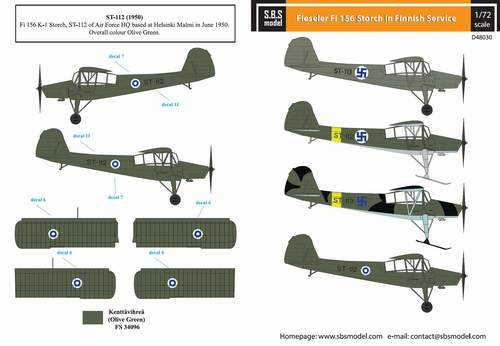Accessoires - Décal Fieseler Fi-156C 'Storch' in Finnish Service- 1/48
