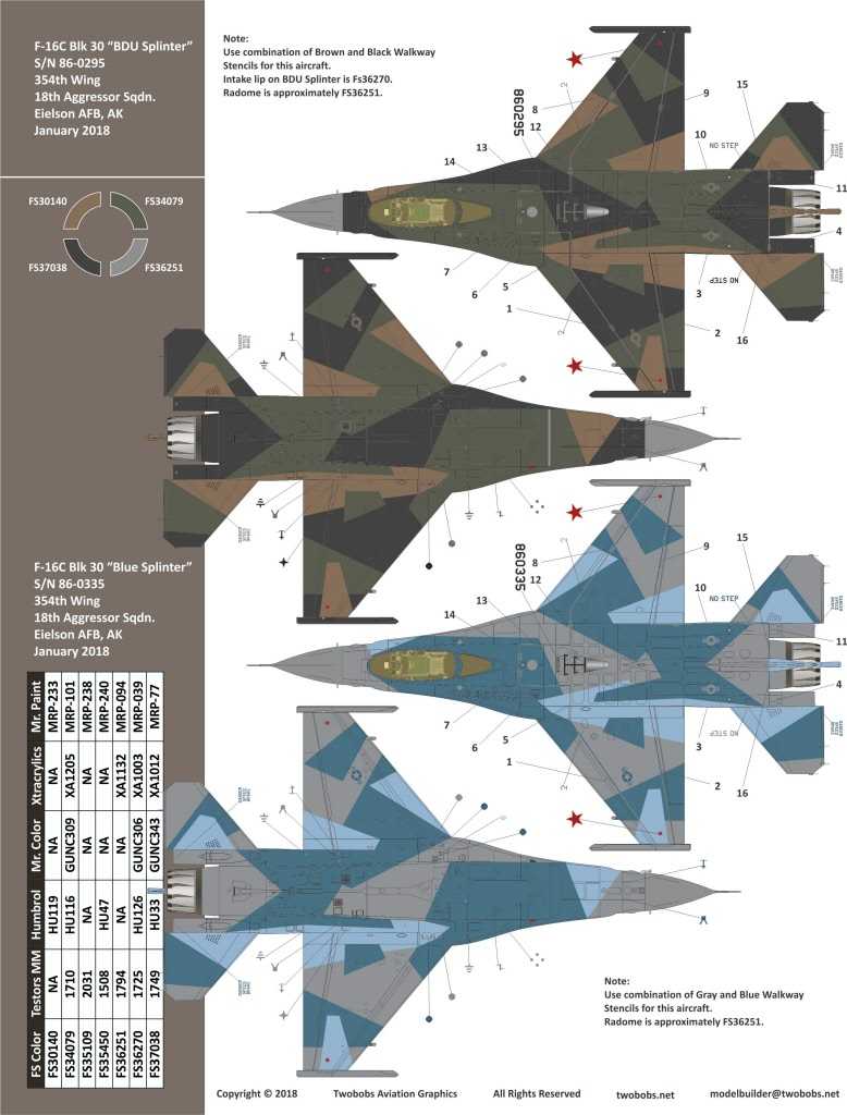 Accessoires - Décal Lockheed-Martin F-16C Arctic Splinters Partie II P