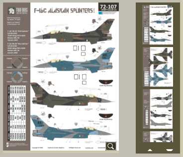 Accessoires - Décal Les éclats d'Alaska Lockheed-Martin F-16C Pt II La