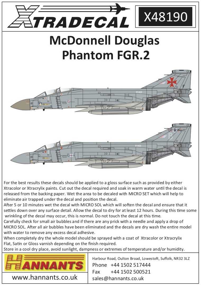 Accessoires - Décal McDonnell Douglas Phantom FGR.2 (10) en fin de gri