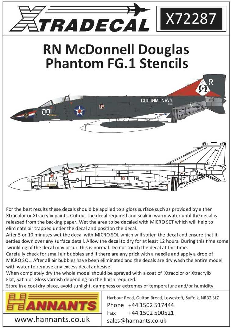 Accessoires - Décal Réimprimé! McDonnell-Douglas FG.1 Fantôme Phantom 