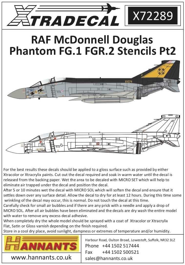Accessoires - Décal Données du stencil Phantom RAF McDonnell-Douglas F