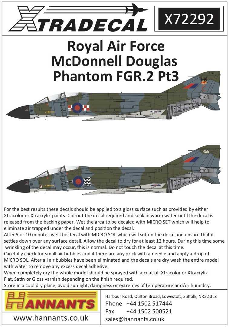 Accessoires - Décal McDonnell-Douglas FGR.2 Phantom Pt.3 (5) XV413 / Z
