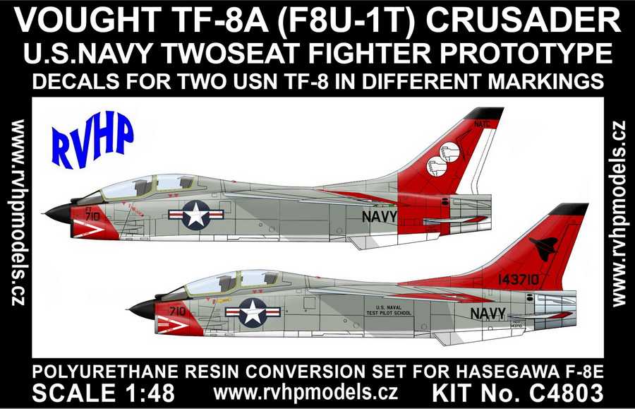 Accessoires - Vought TF-8A (F8U-1T) Crusader, conv. for Hasegawa F-8E 
