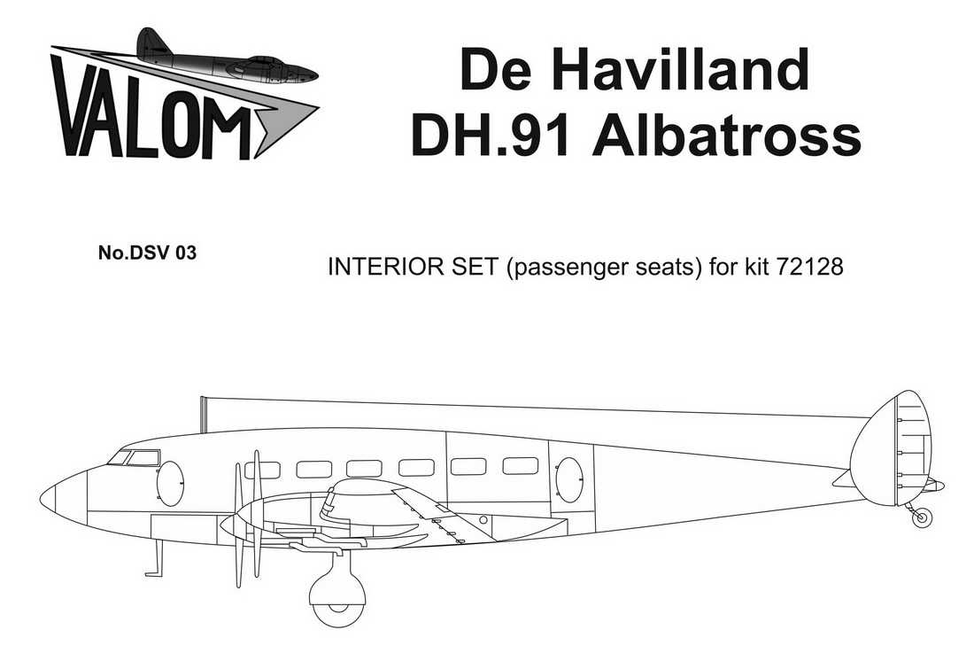 Accessoires - de Havilland DH.91 Albatross Interior set (sièges et tab