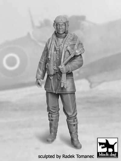Figurines - RAF Fighter pilot 1940-45 N°1- 1/32-Black Dog