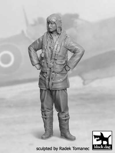Figurines - RAF Fighter pilot 1940-45 N°2- 1/32-Black Dog