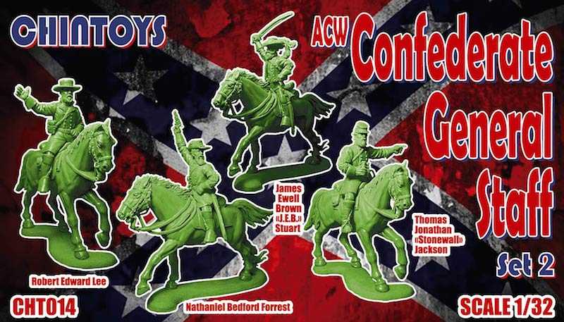 Figurines - ACW/American Civil War mounted Confederate General Staff 3