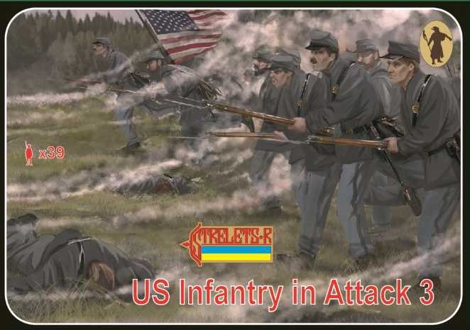 Figurines - Infanterie de l'Union en attaque 3 Gettisburg (ACW)-1/72-S