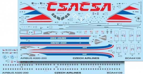 Accessoires - Décal Airbus A321 Czech Airlines (conçu pour être utilis