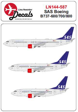 Accessoires - Décal SAS Boeing 737-600 / 737-700 / 737-800 pour les ki
