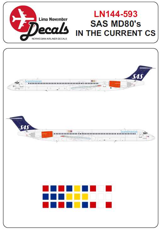 Accessoires - Décal SAS McDonnell-Douglas MD-81 / MD-82 / MD-83 dans l